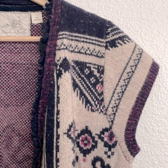 Anthropologie Angel of the North Lamaline Fringe Wool Vest Cardigan Sz XS/S - Picture 4 of 8